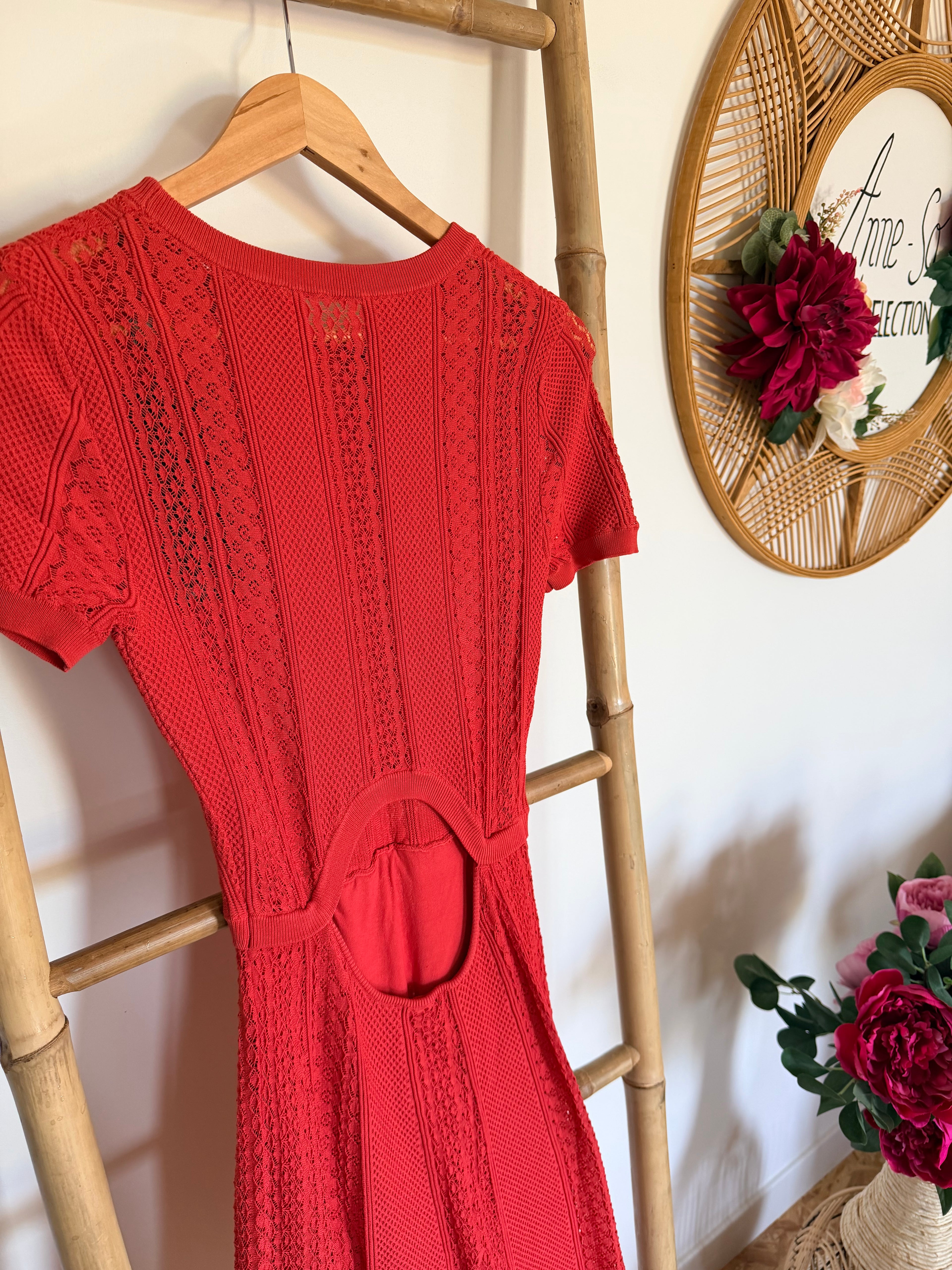 Robe Corail / Orange en maille The Kooples