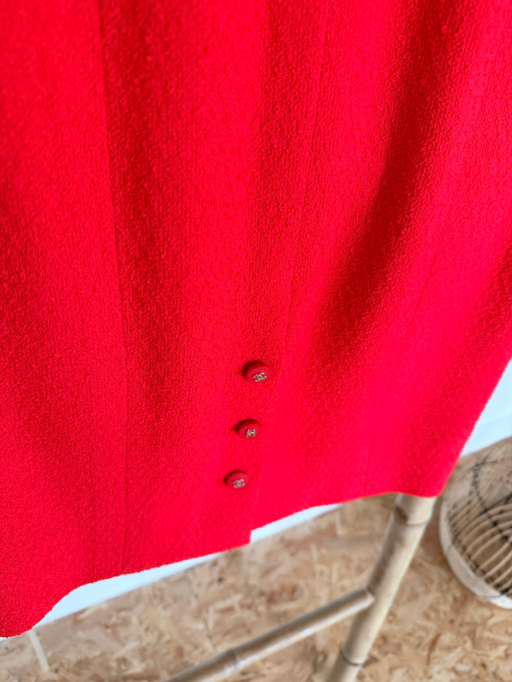 Robe Chanel en tweed rouge