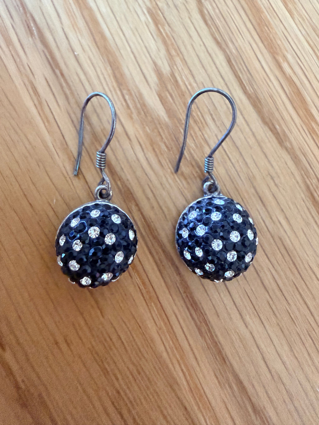 Boucles d’oreilles noires scintillantes - Argent 925