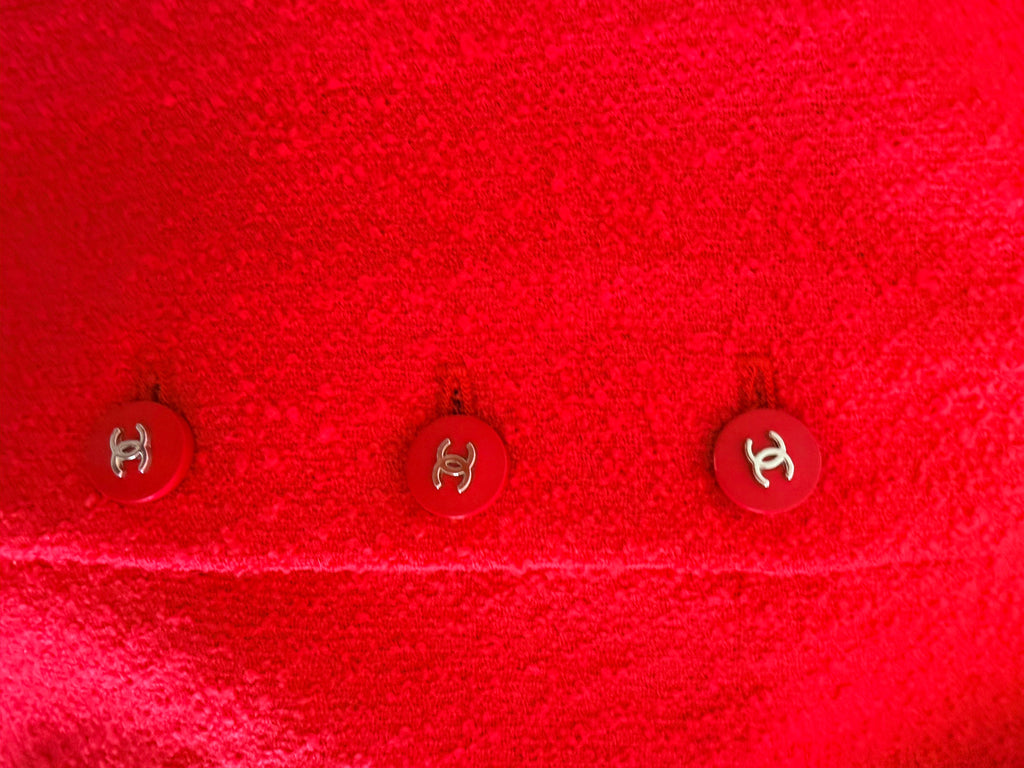 Robe Chanel en tweed rouge