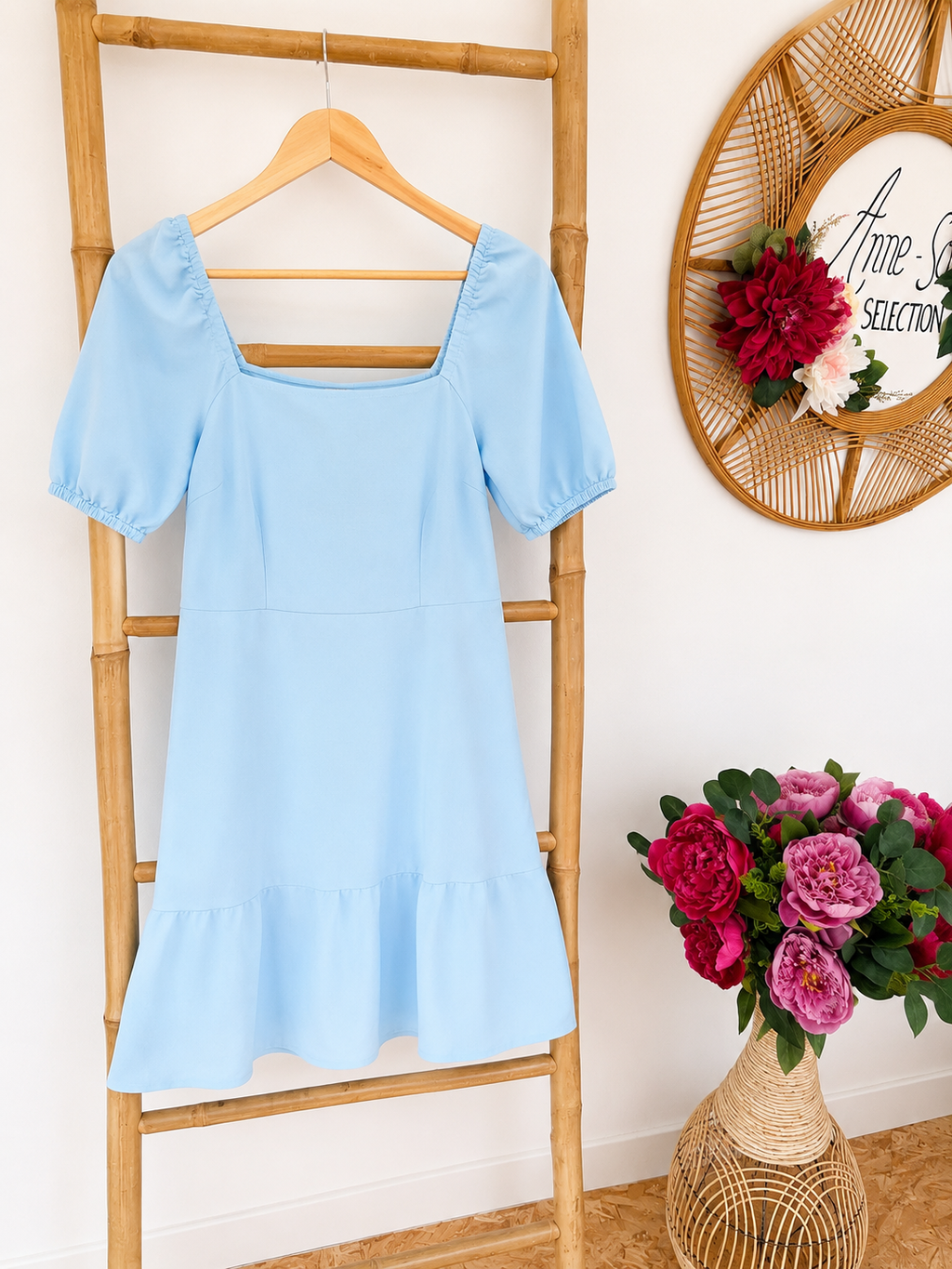 Robe bleu clair en Lin
