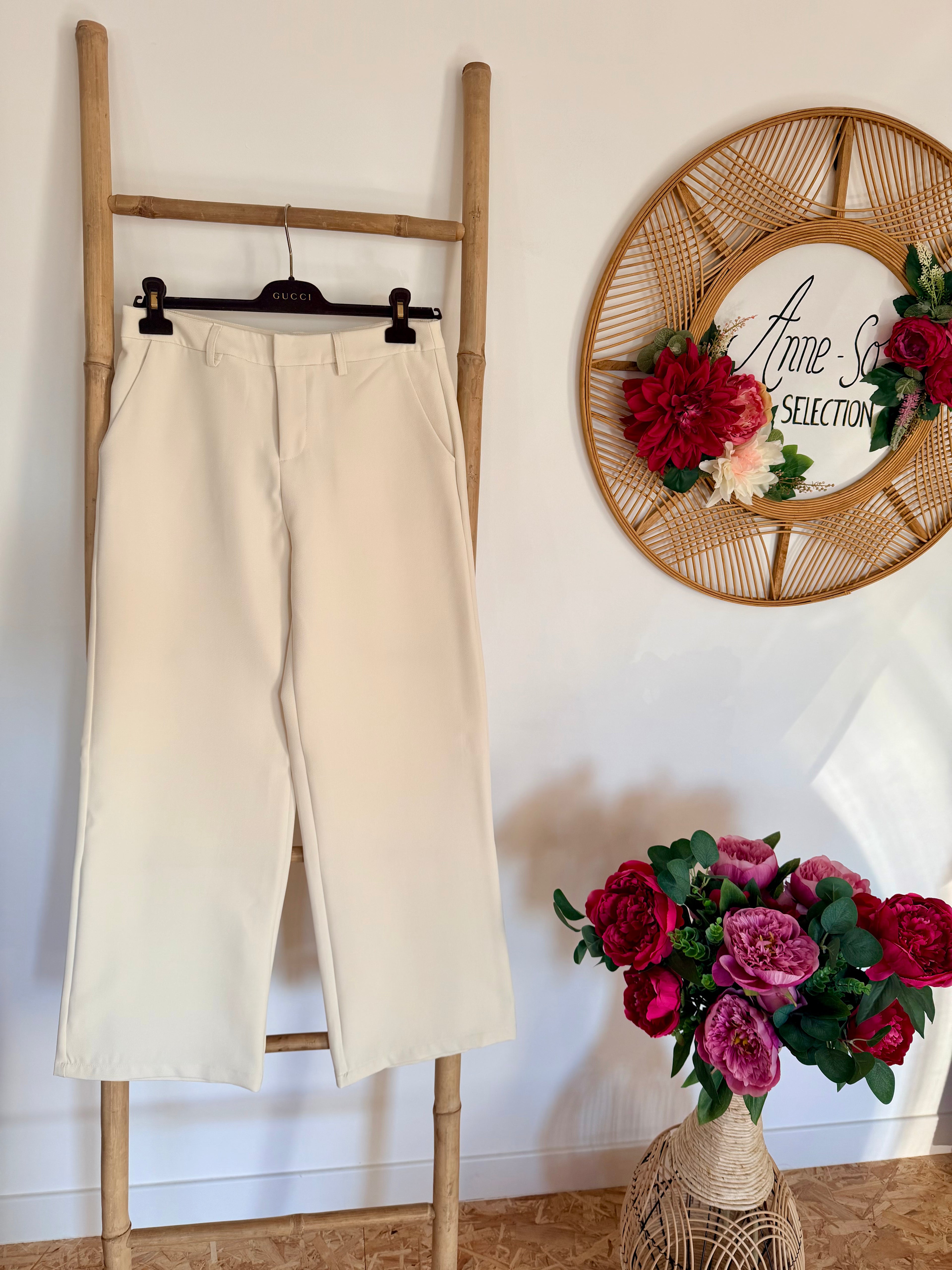 Pantalon de Tailleur écru