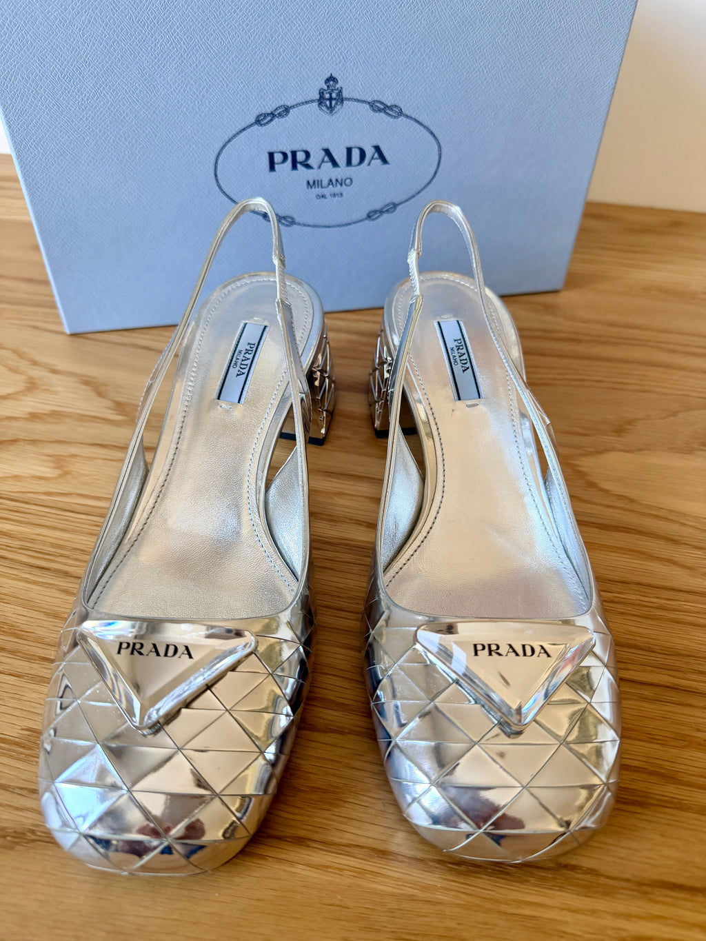 Prada Slingback Argent