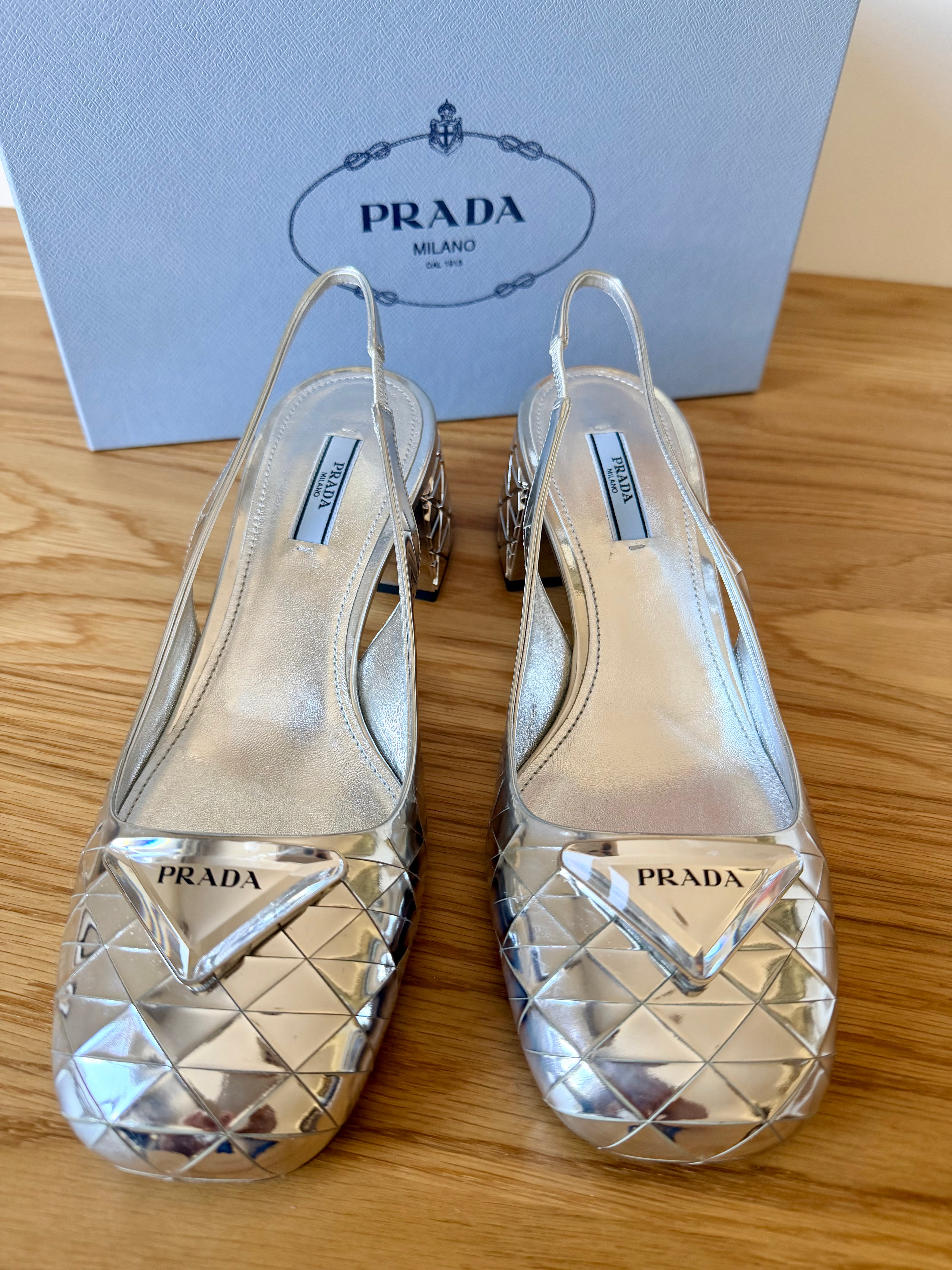 Prada Slingback Argent