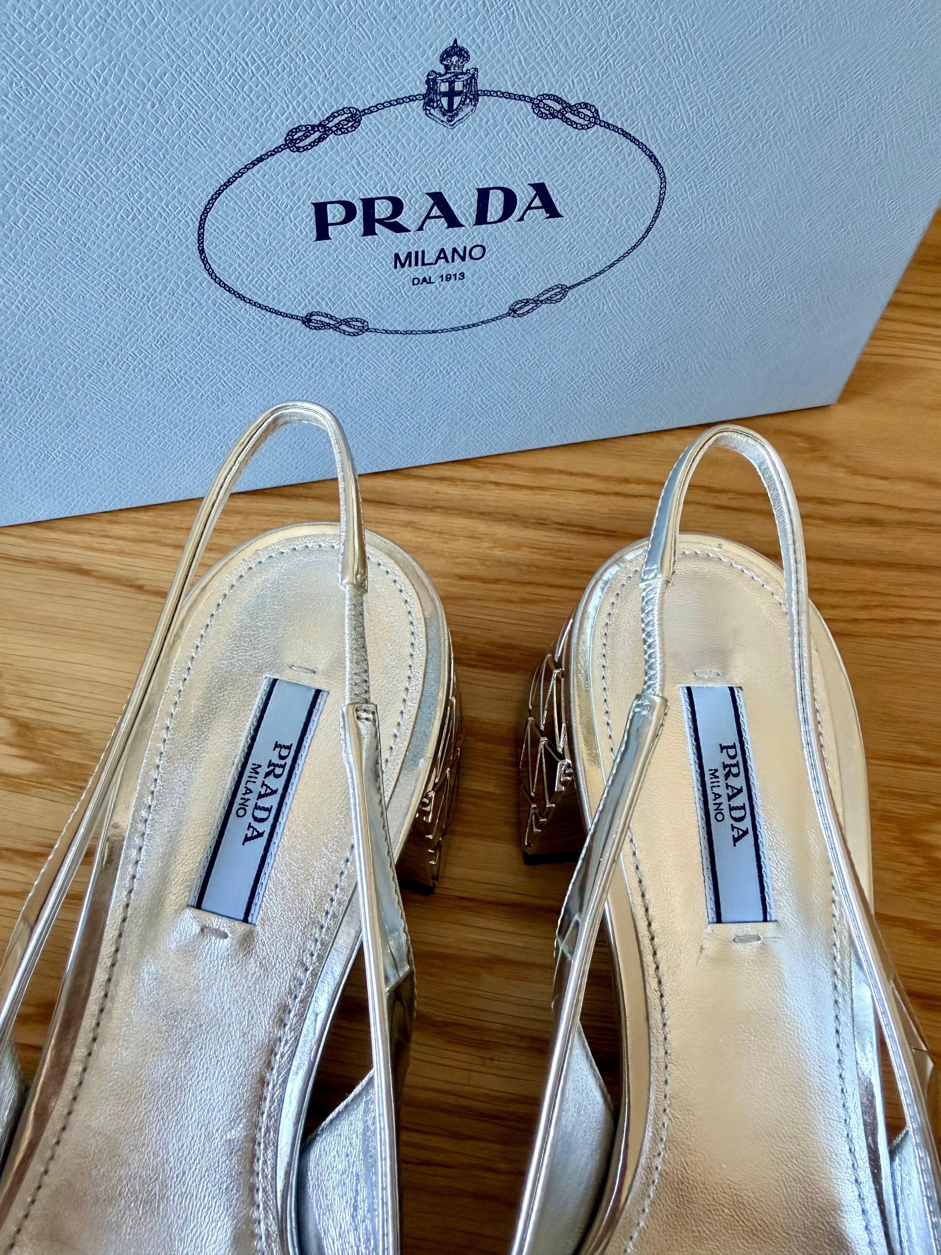 Prada Slingback Argent