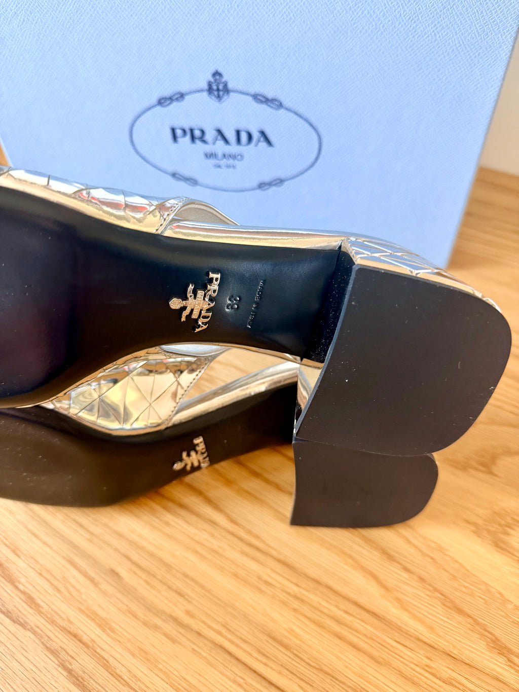 Prada Slingback Argent
