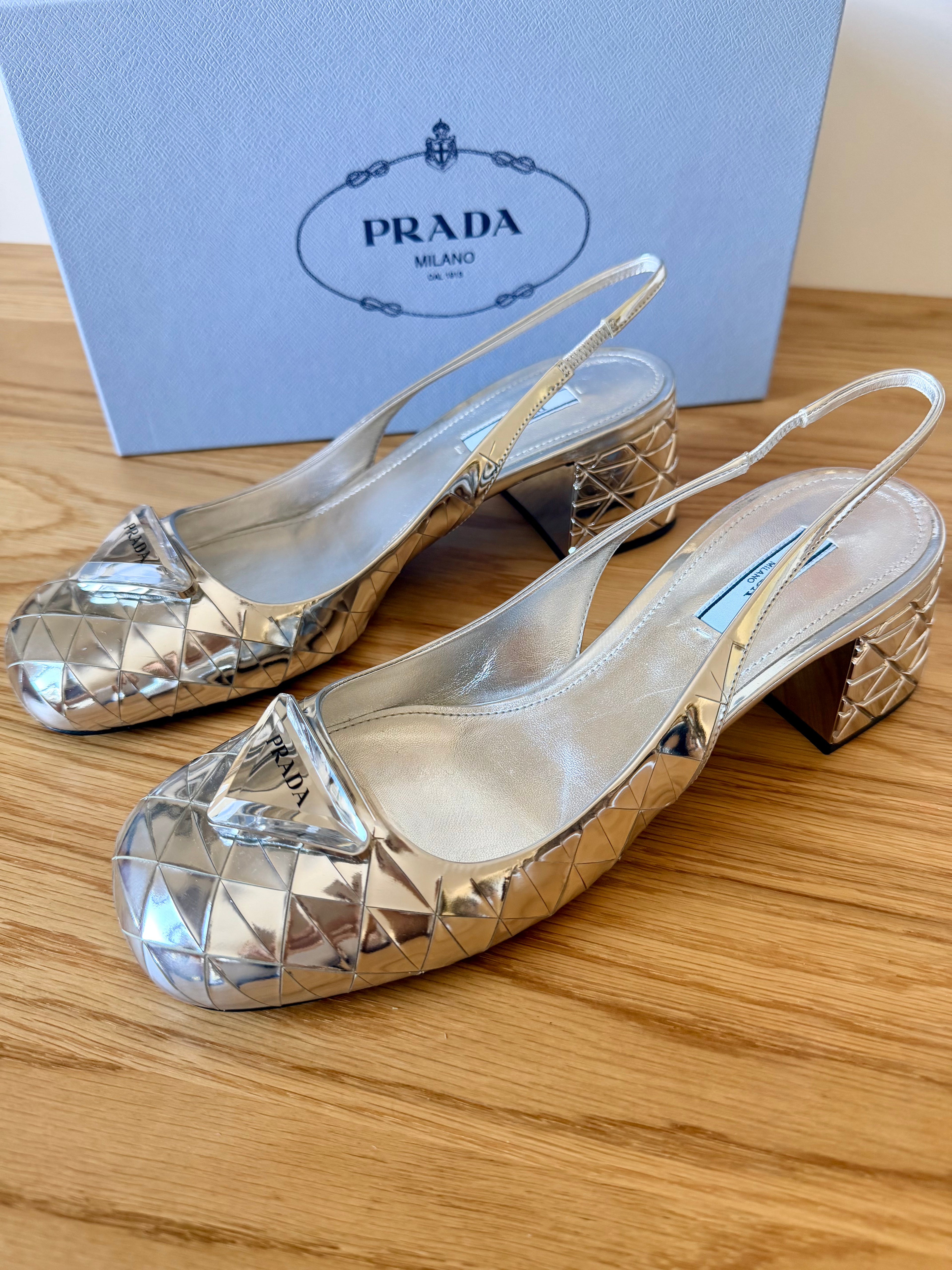 Prada Slingback Argent