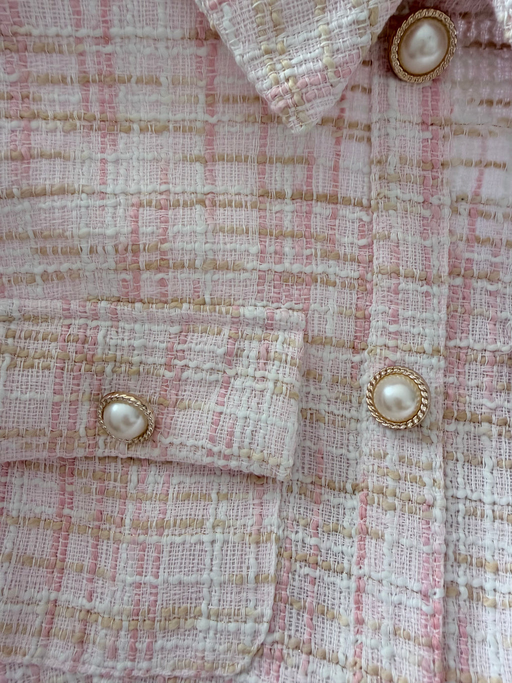 Robe en Tweed rose poudrée