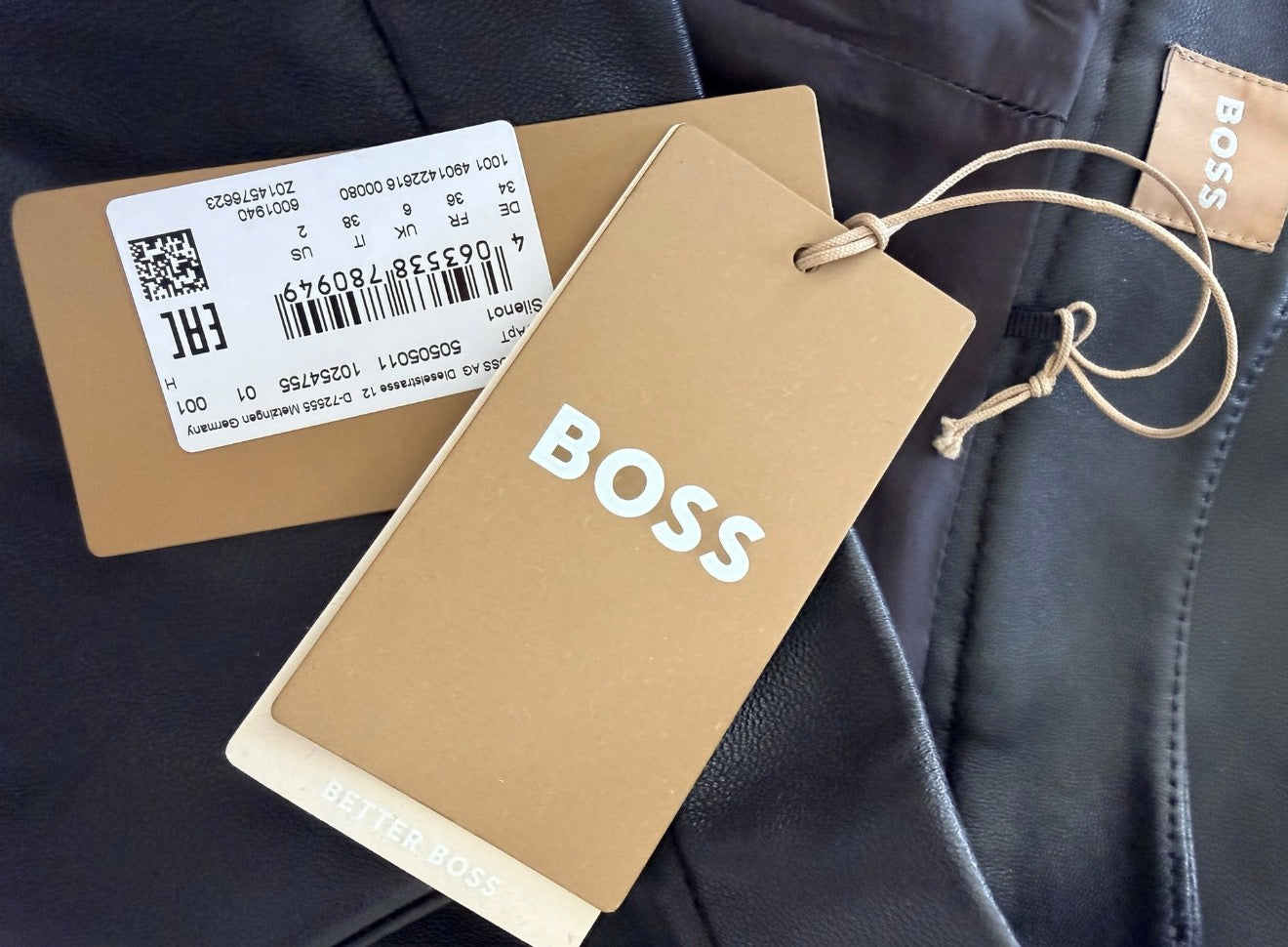 Pantalon cuir noir BOSS