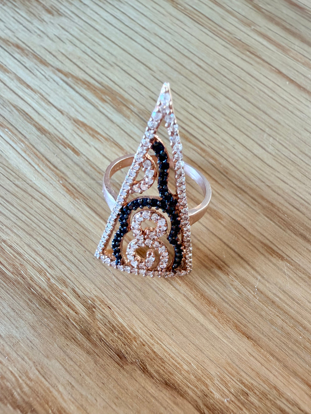 Bague Triangle Élégance – Argent 925 plaqué or rose