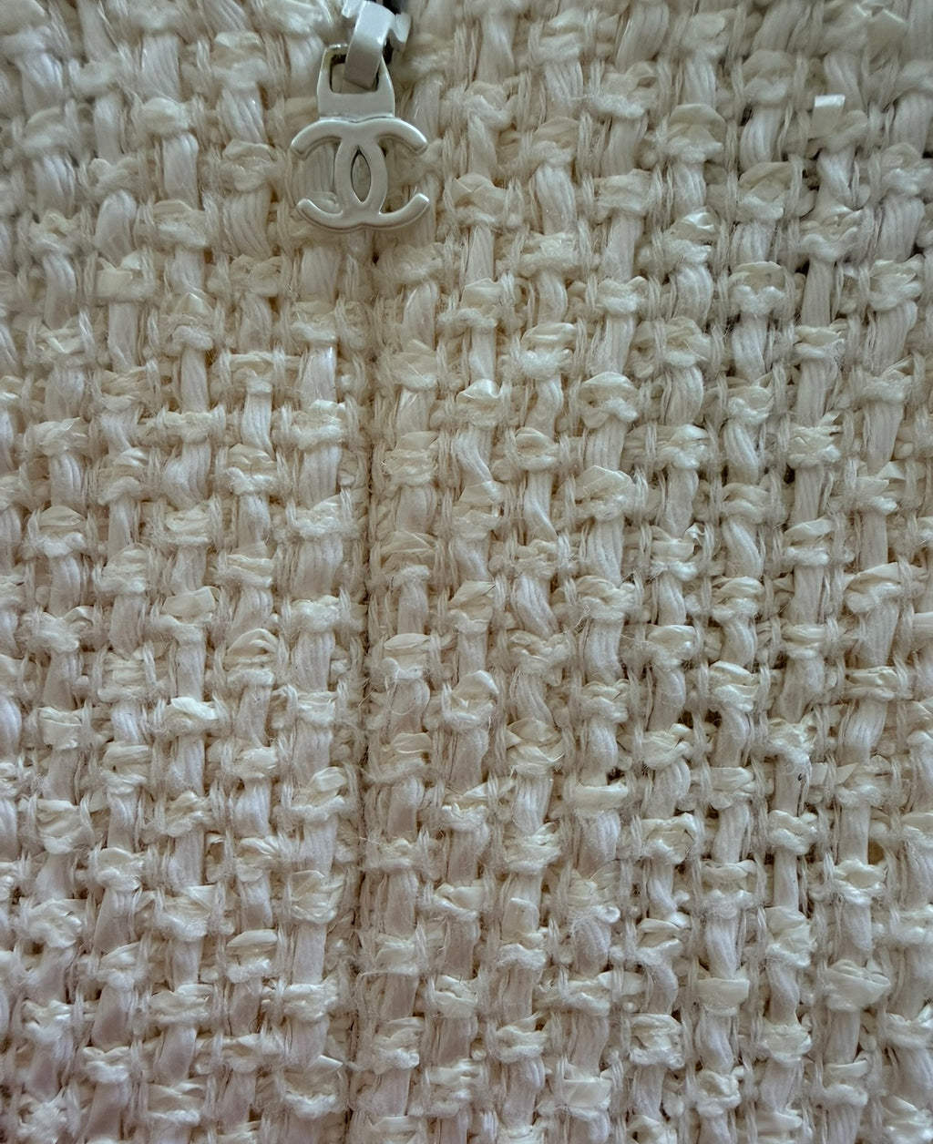 Robe Chanel en tweed écru