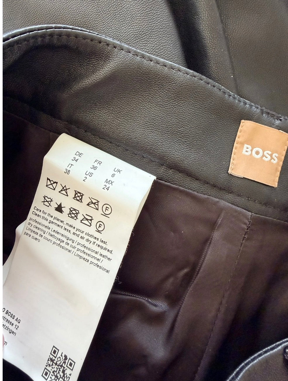 Pantalon cuir noir BOSS