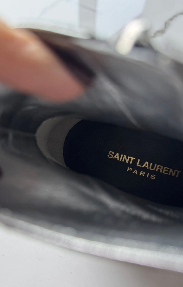 Boots Saint Laurent argentées
