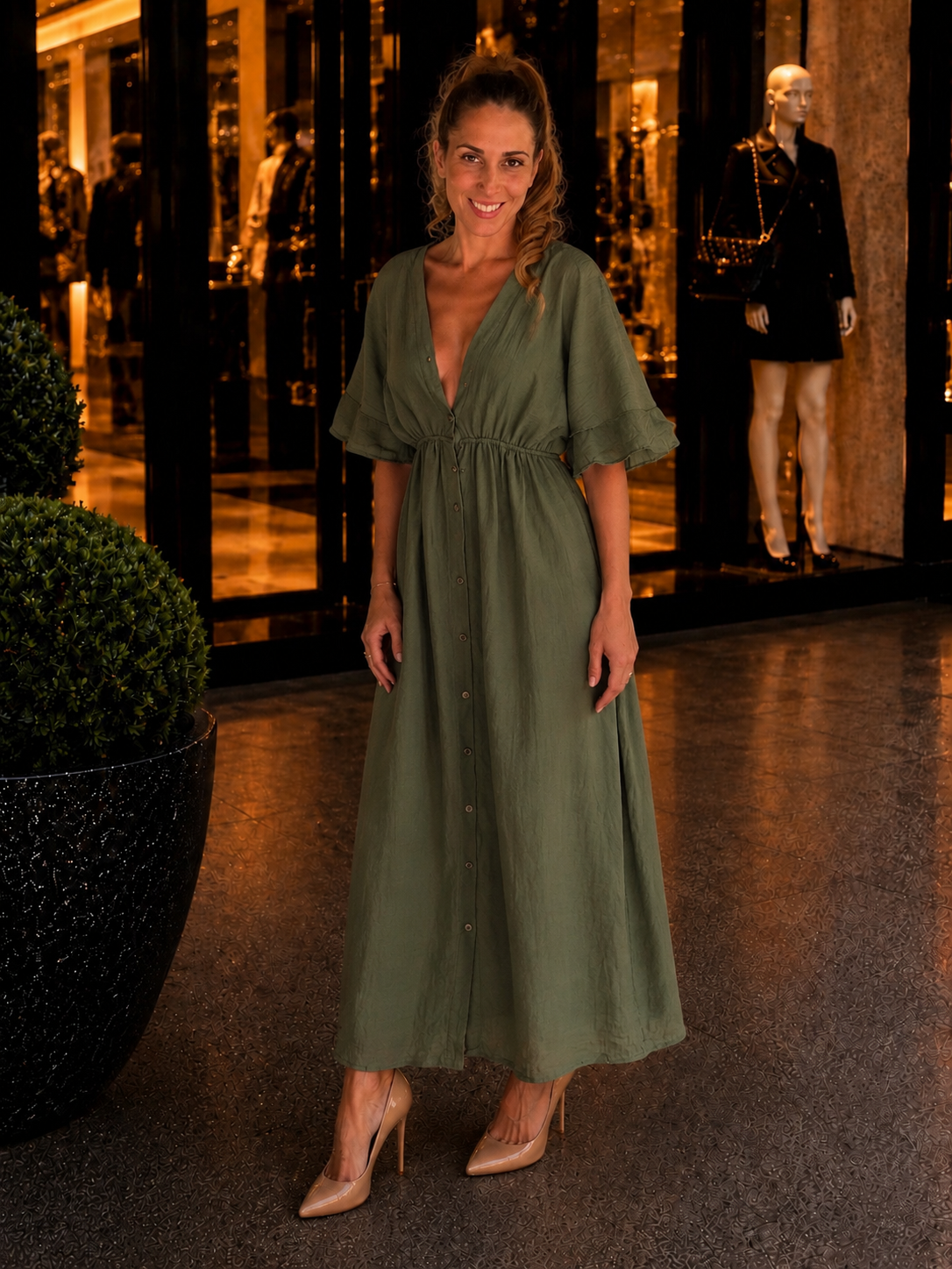 Robe Longue Kaki