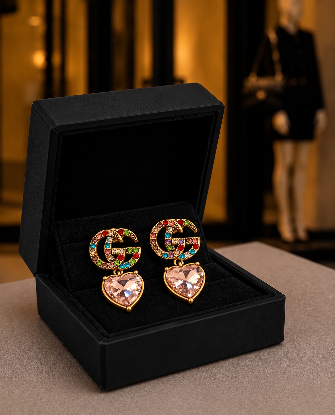 Boucles d’oreilles Gucci – Cristaux multicolores