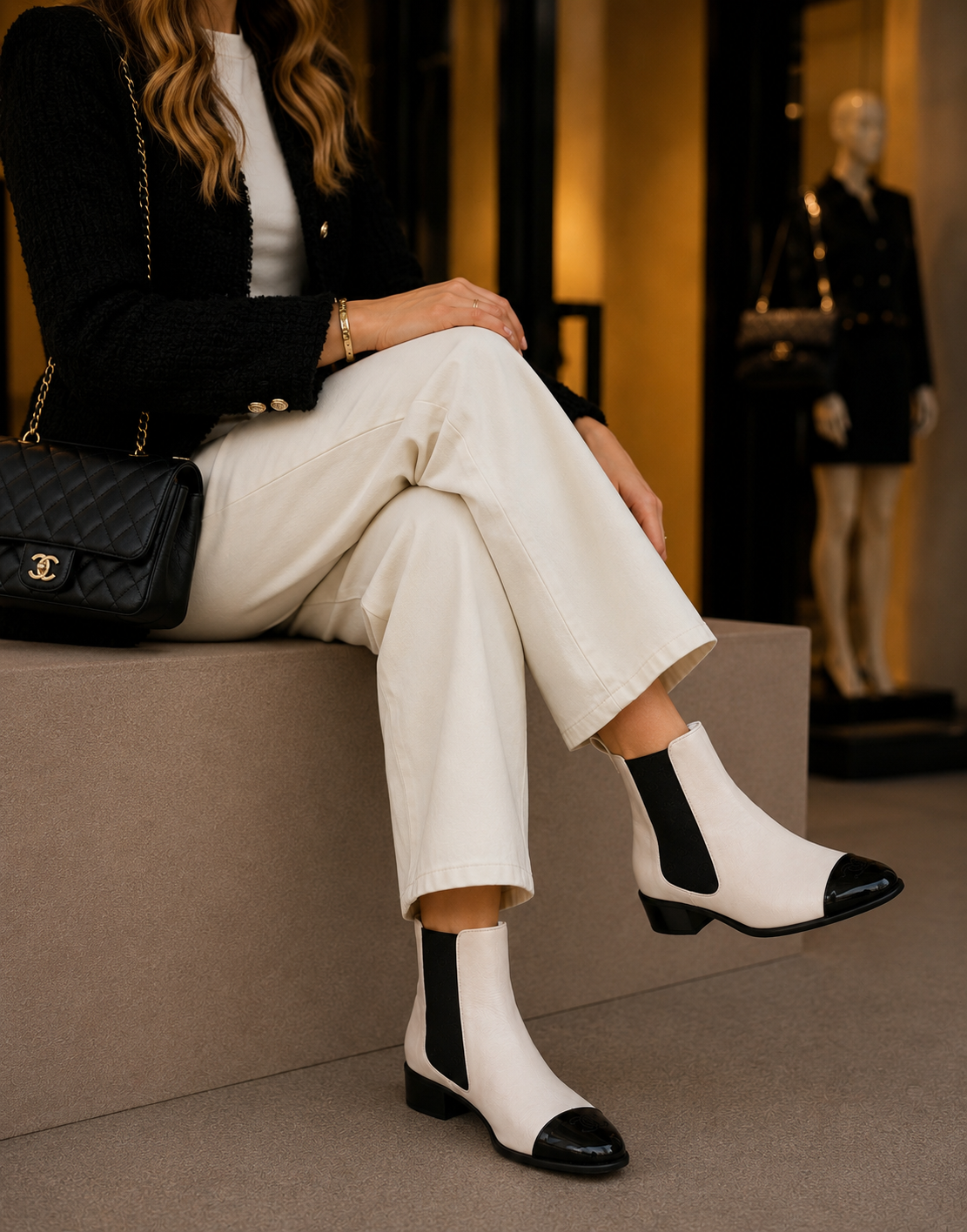 Boots Chanel cuir Full Set