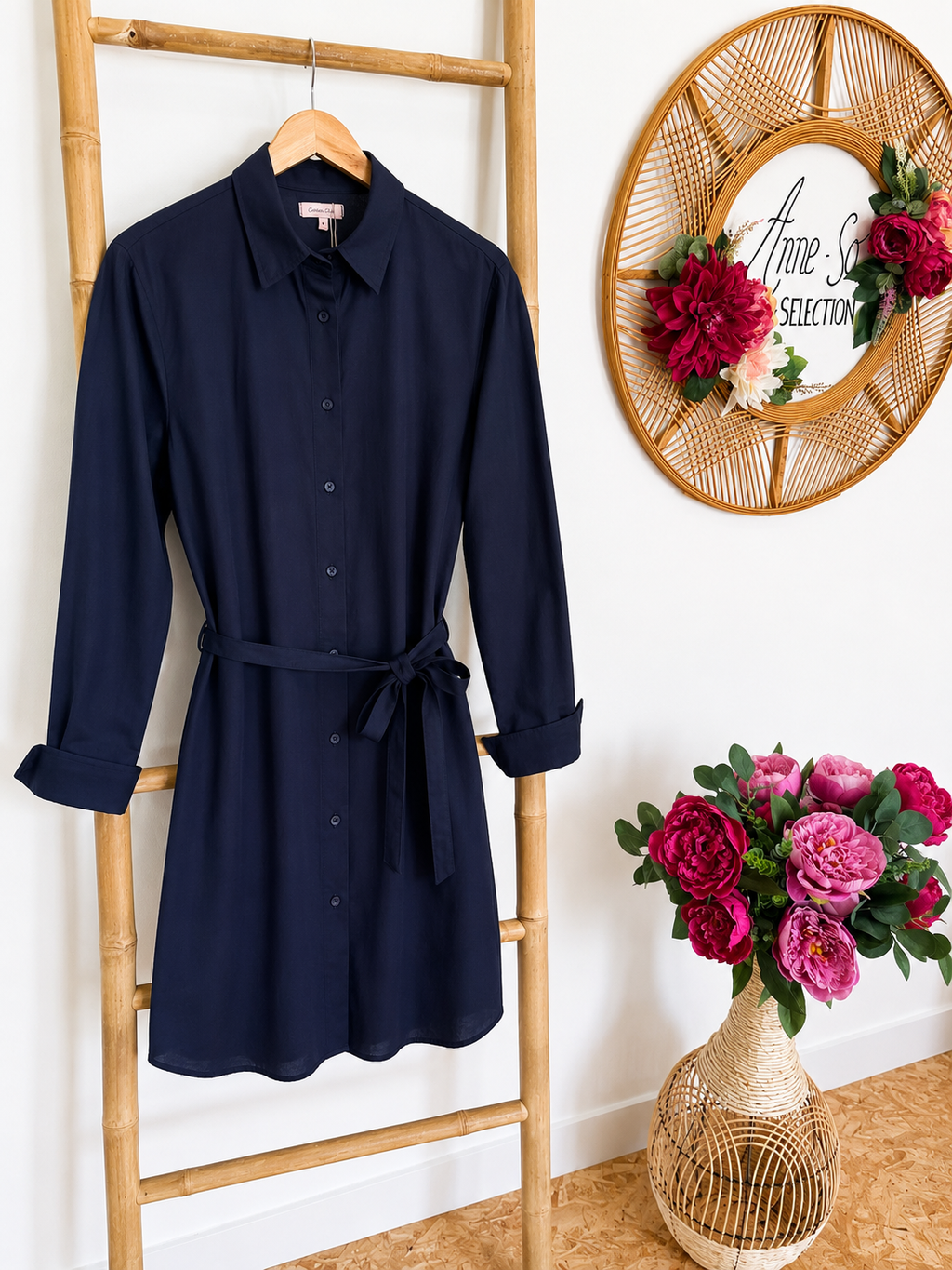 Robe bleu marine en Lin