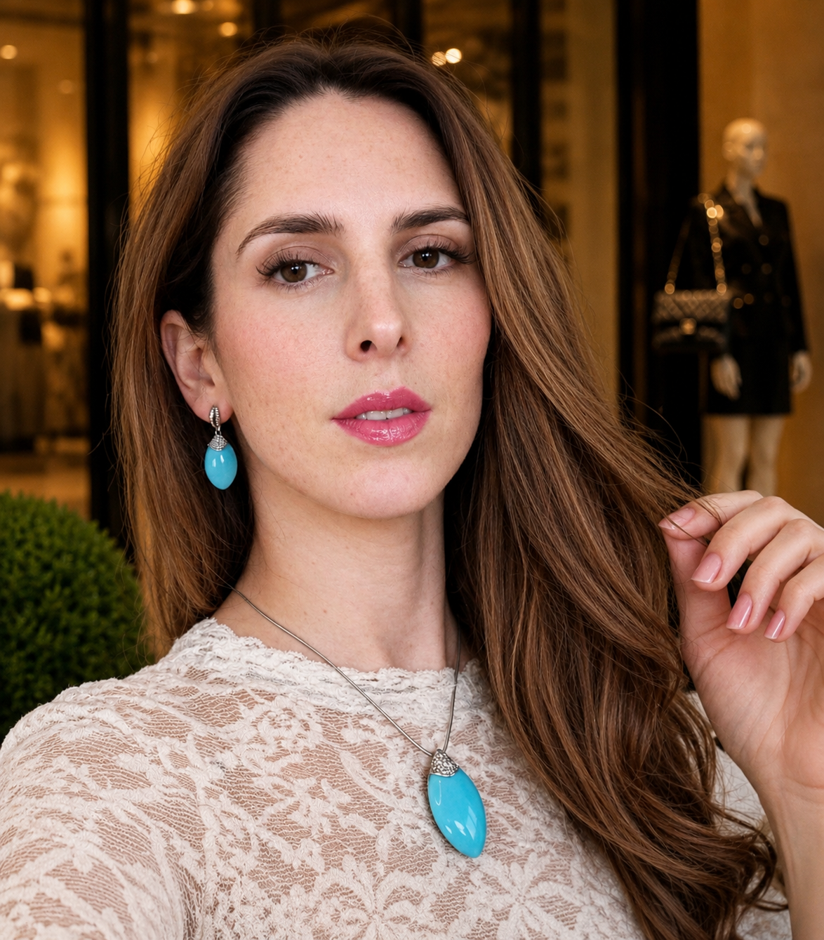 Parure en Argent 925 – Collier & Boucles d’oreilles