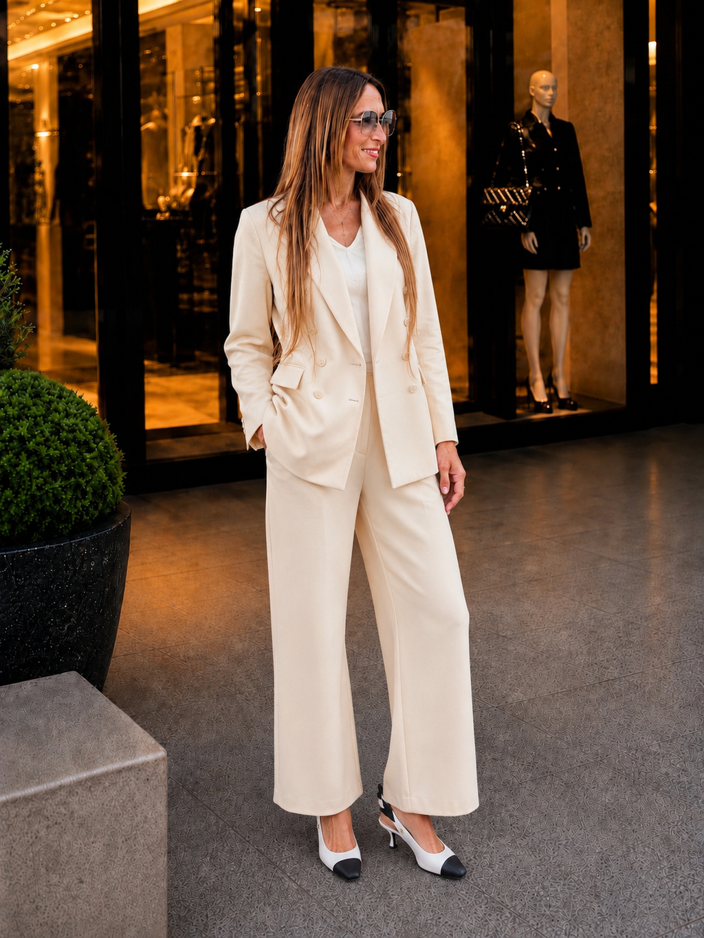 Pantalon de Tailleur écru