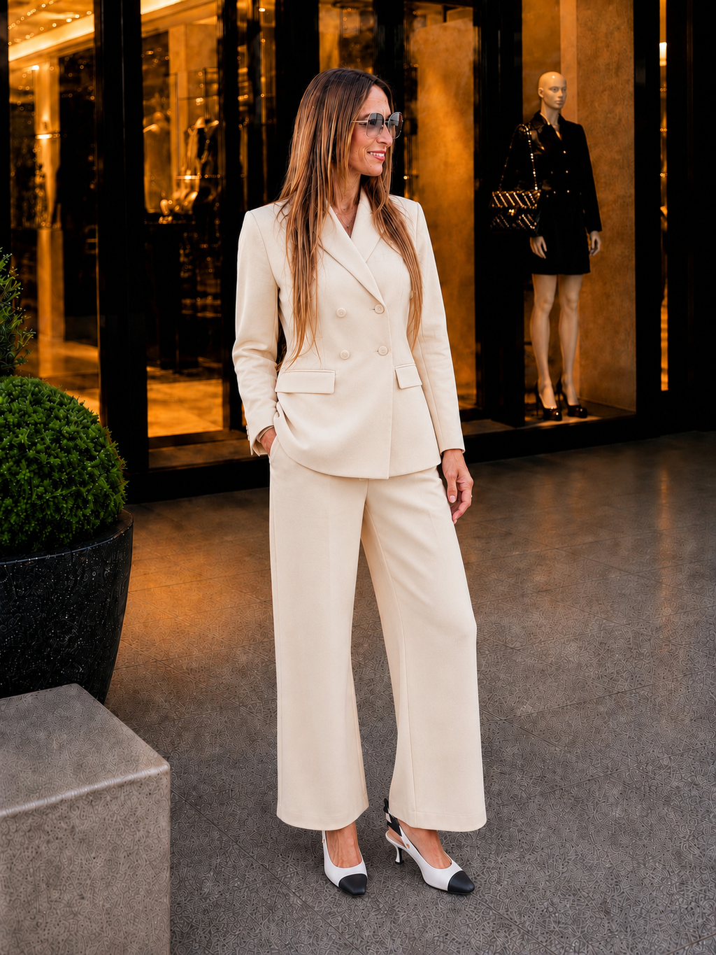 Blazer Croisé écru