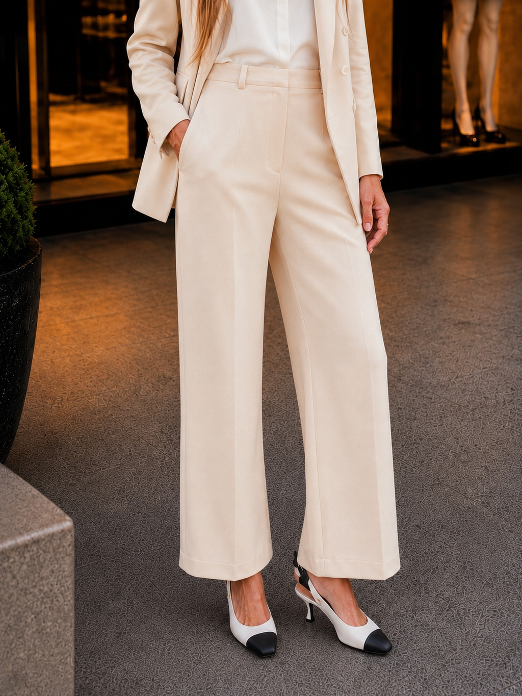 Pantalon de Tailleur écru