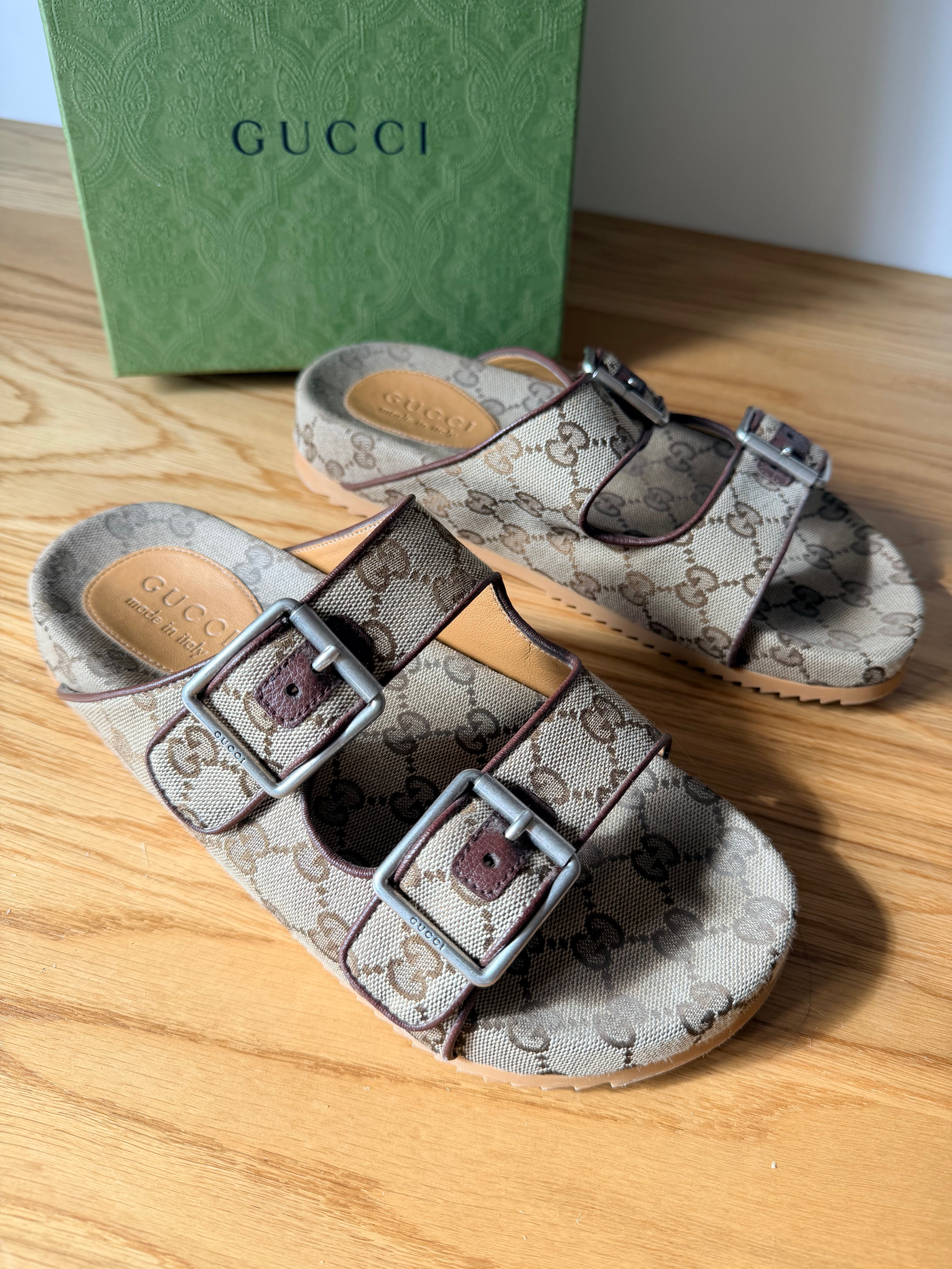 Mules Gucci en toile GG Monogram