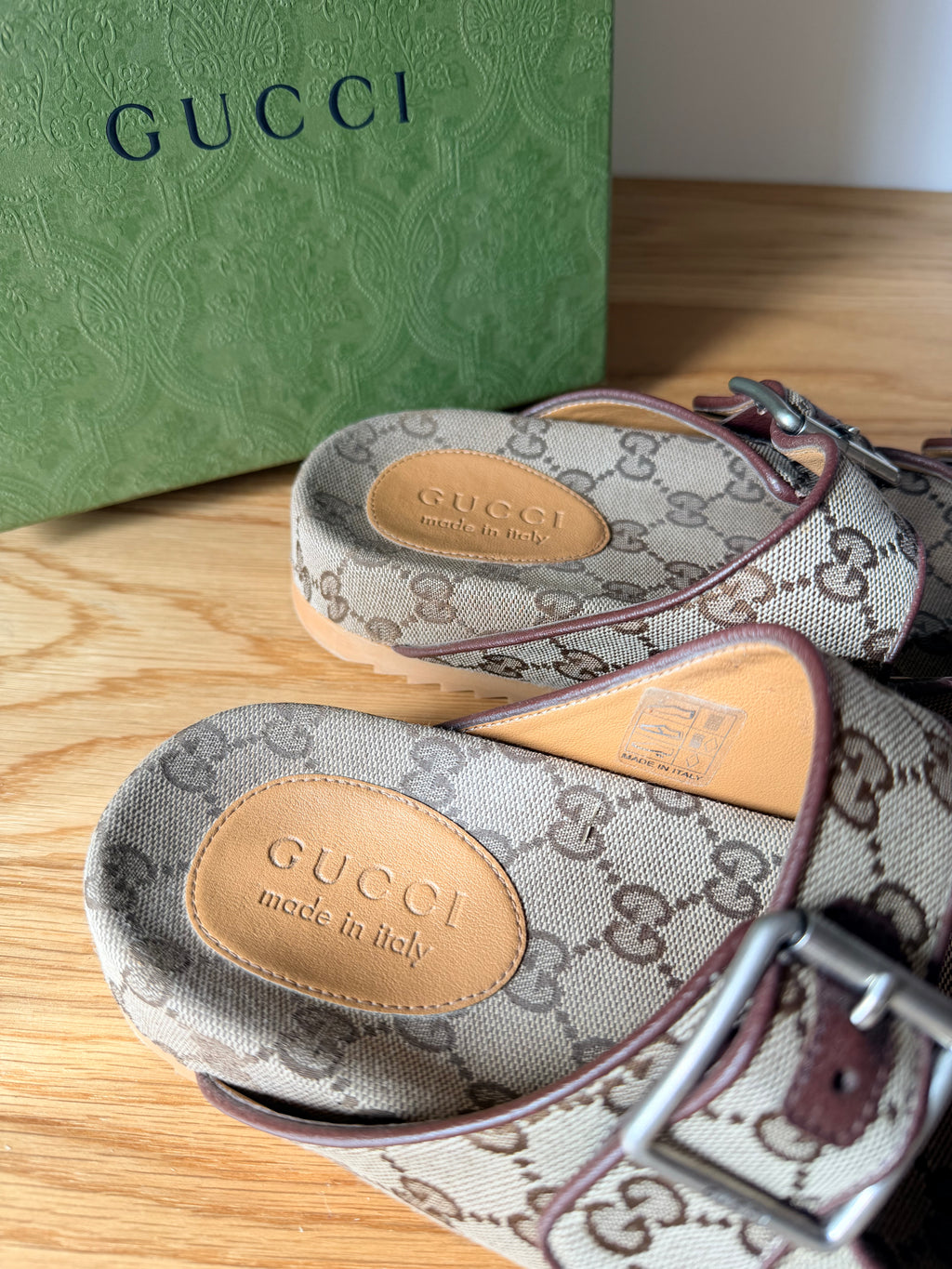 Mules Gucci en toile GG Monogram