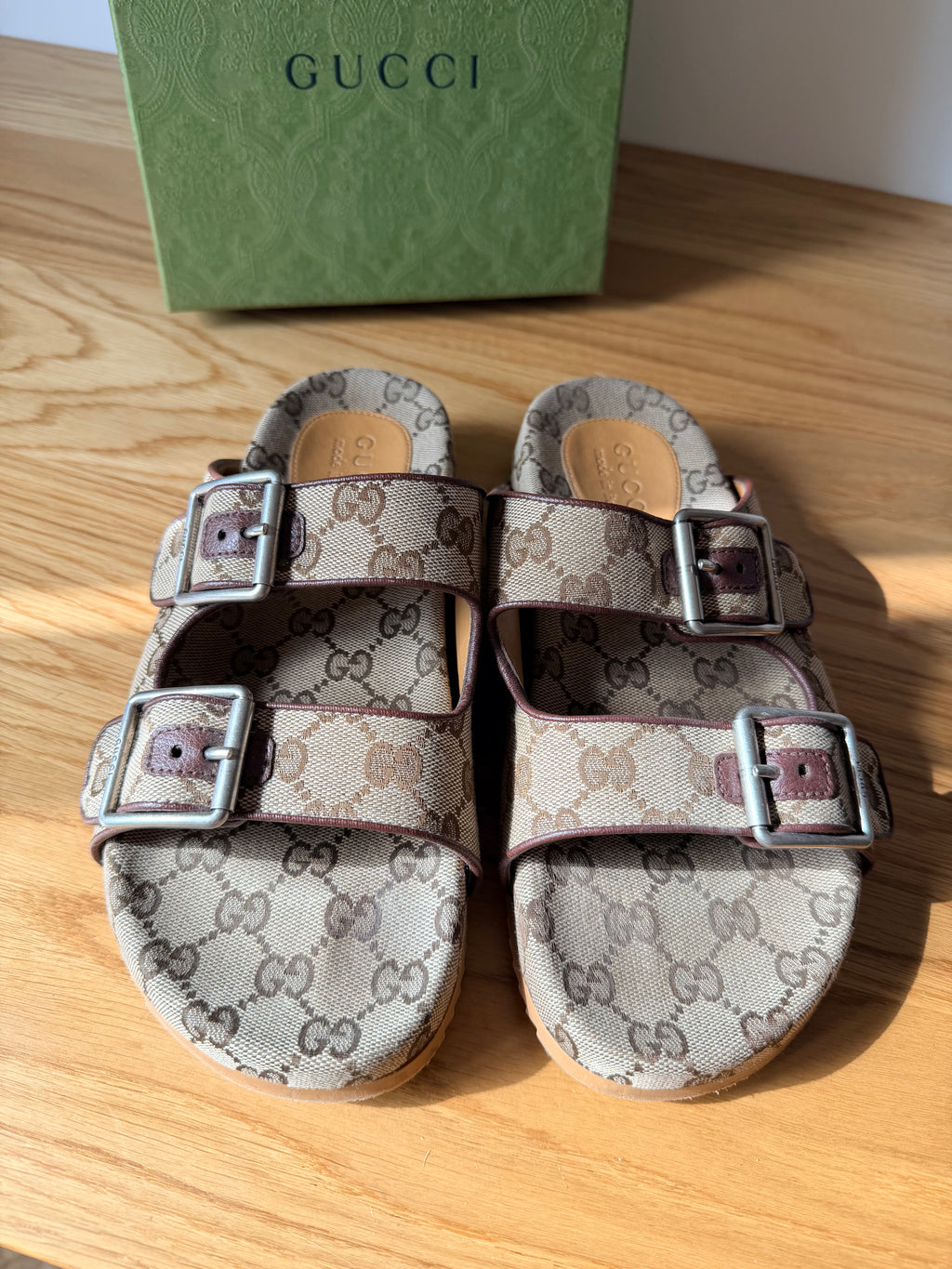 Mules Gucci en toile GG Monogram