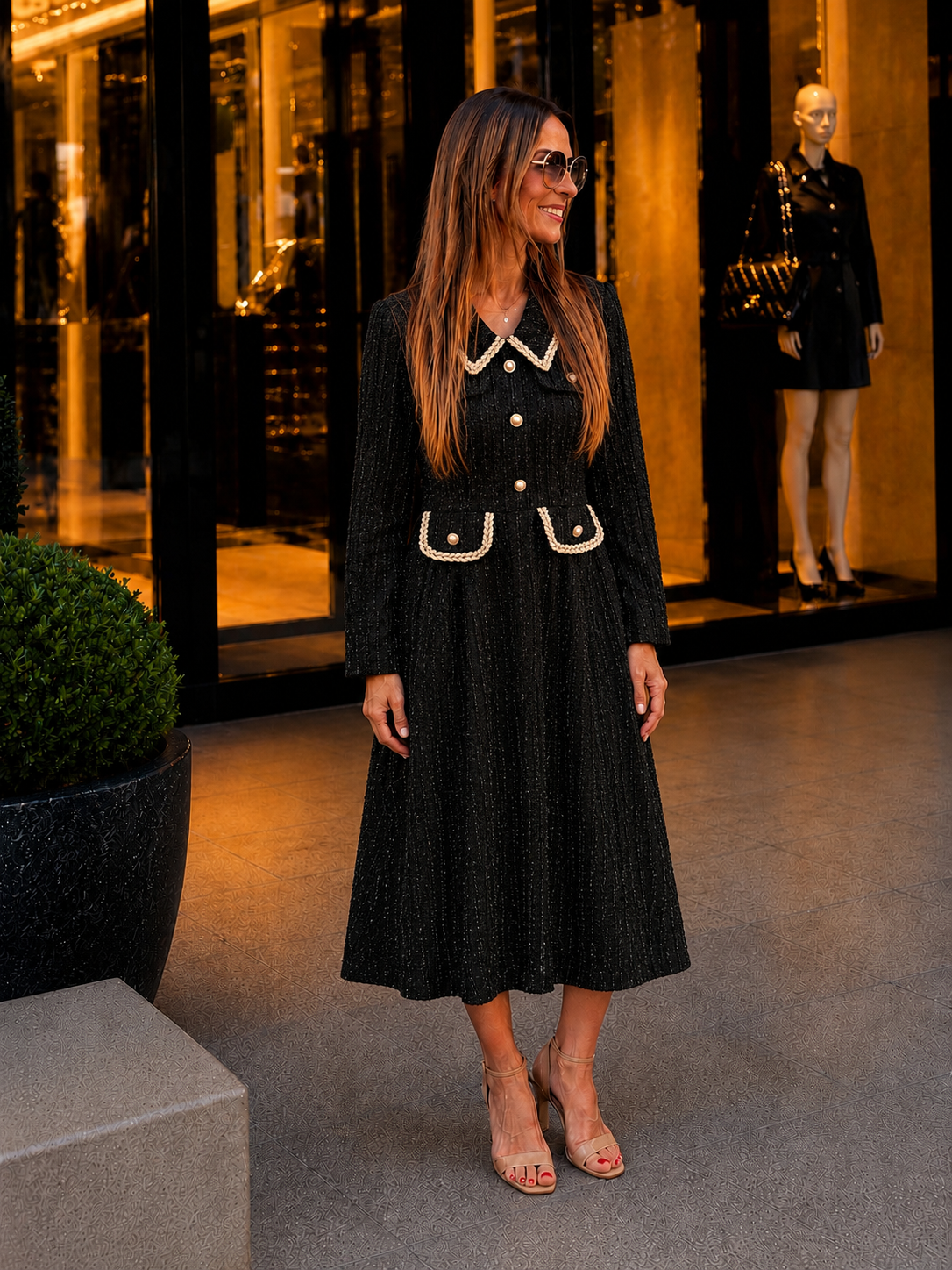 Robe en Tweed Noire
