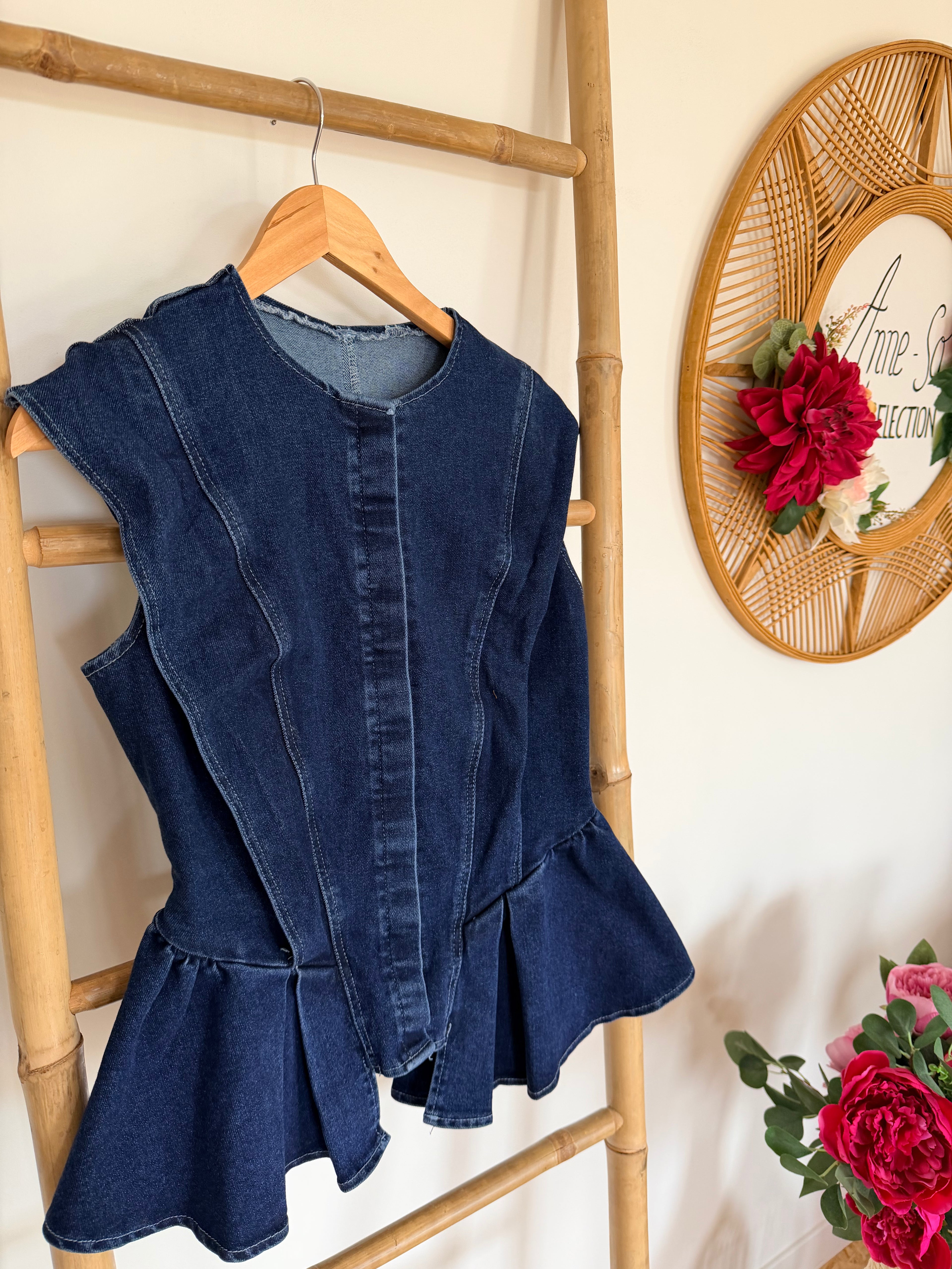 Top en Denim Péplum