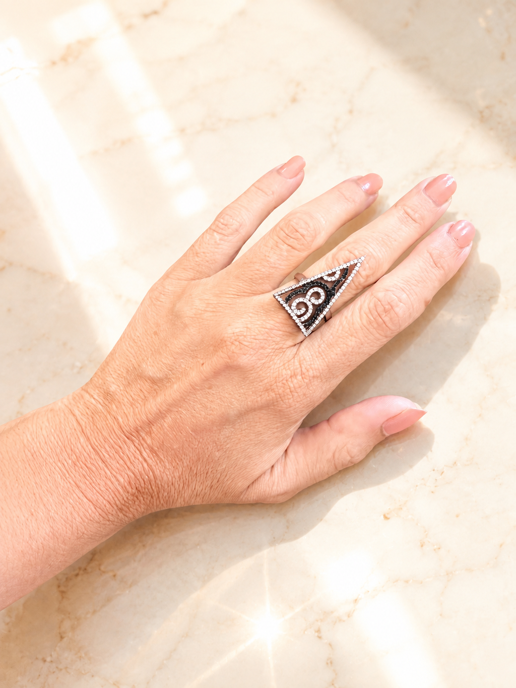 Bague Triangle Élégance – Argent 925 plaqué or rose