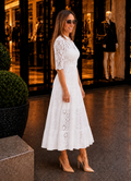 Robe Blanche en Broderie Anglaise
