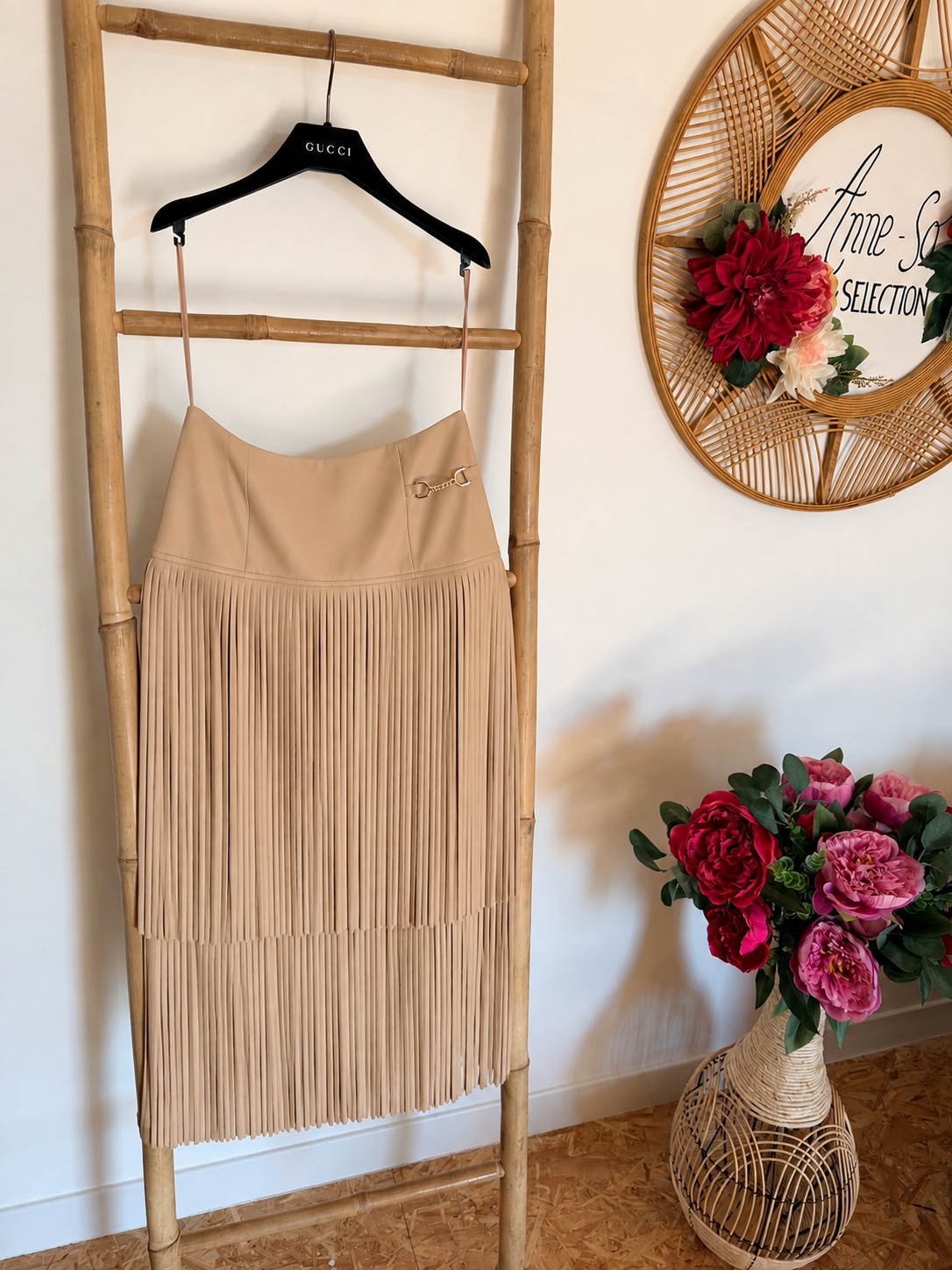 Jupe à Franges Beige